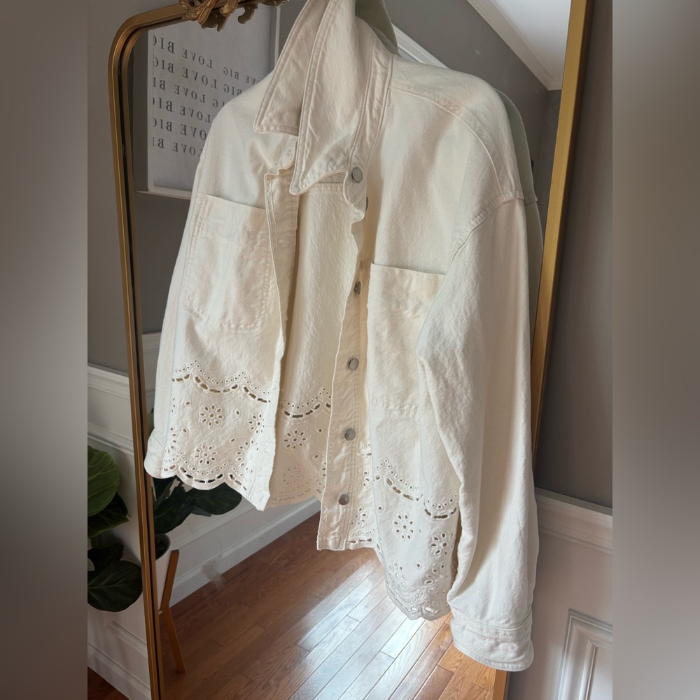 White Eyelet Denim Jacket